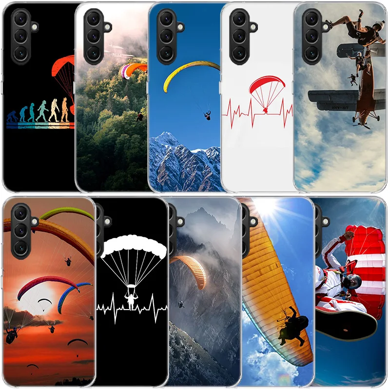 Extreme Adventure Parachuting Clear Phone For Samsung Galaxy A52S A42 A32 A22 A12 A02S A70 A50 A40 A30 A20 A20E A71 A51 A41 A31