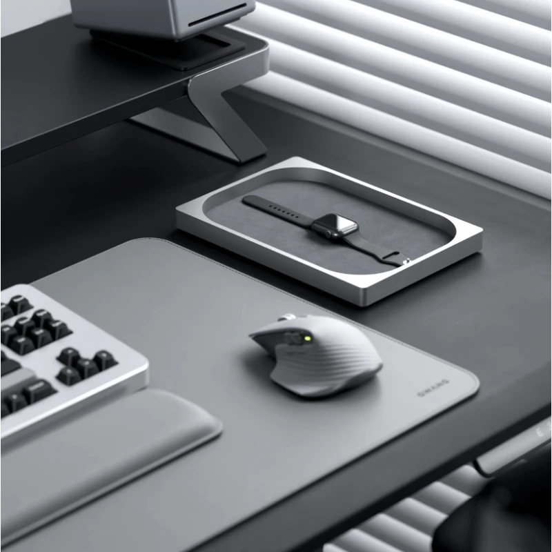 Aluminum Rectangle Storage Tray EDC Storage Organizer Box High End Desktop Pen Case Space Saving Modular Desk Accessory