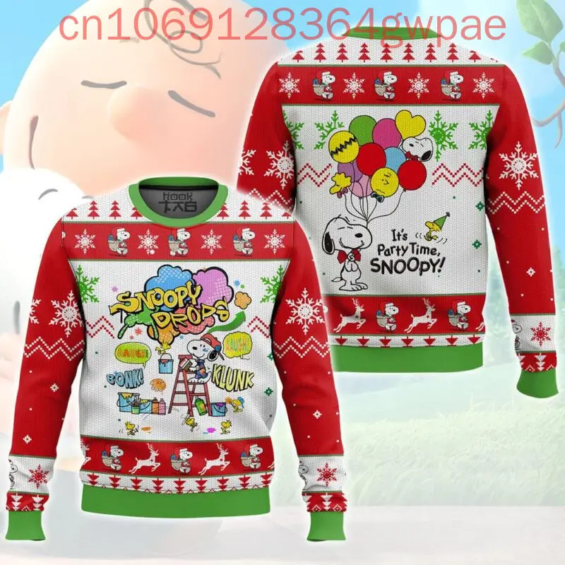 Cartoon Snoopy Christmas Ugly Sweaters The Charlie Brown 3d Print Christmas Sweaters Fashion Men\'s Womens Casual Sweater