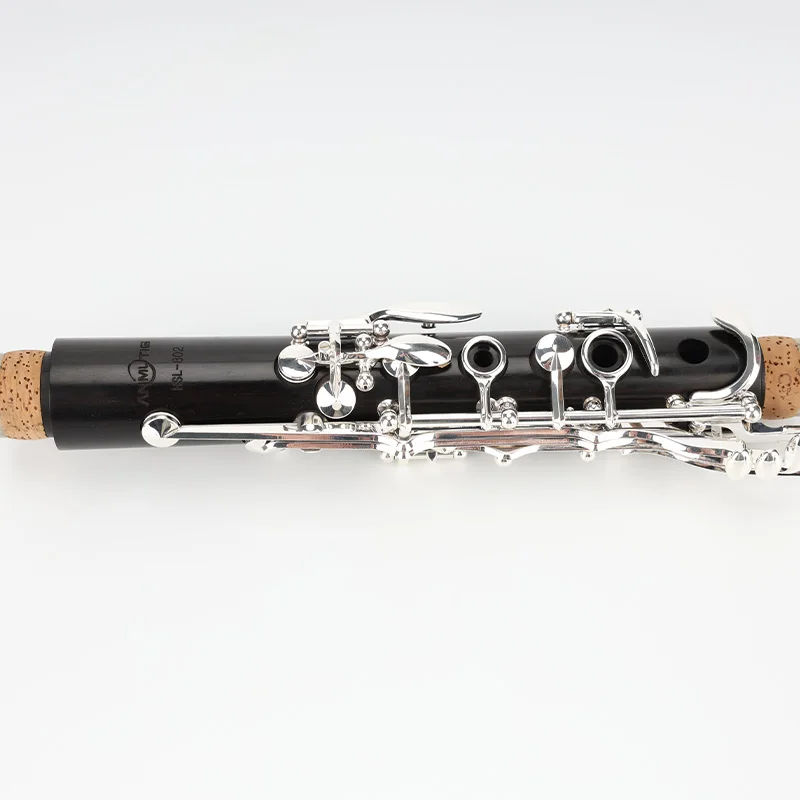 ANMUTIG Ebony Wood Speciality Clarinet 17 18 Key Bb Silver Plated 802