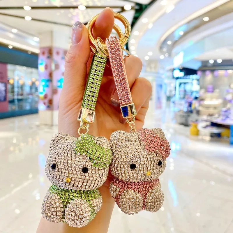 Sanrio Cartoon Diamond Set Hello Kitty Keychain Pendant Fashion Daily Backpack Personalized Fashion Decoration Best Friend Gift