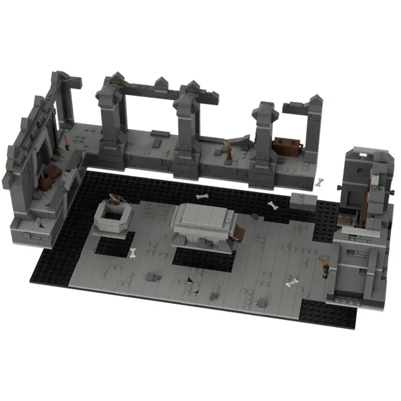 링 무비 모델 MOC 빌딩 브릭, 무서운 채굴 묘지 기술, 모듈식 블록 선물, 크리스마스 장난감, DIY 세트 조립