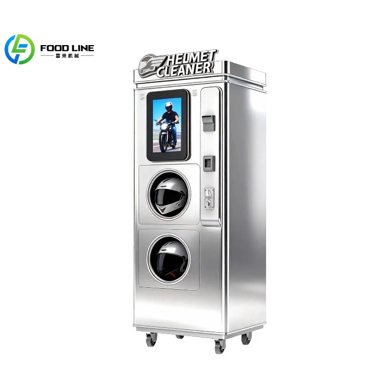 Customize Helmet Cleaning Vending Machine Smart Touch Screen Multi Payment  For Motorbike Bicycle Helmet Rental Station Business