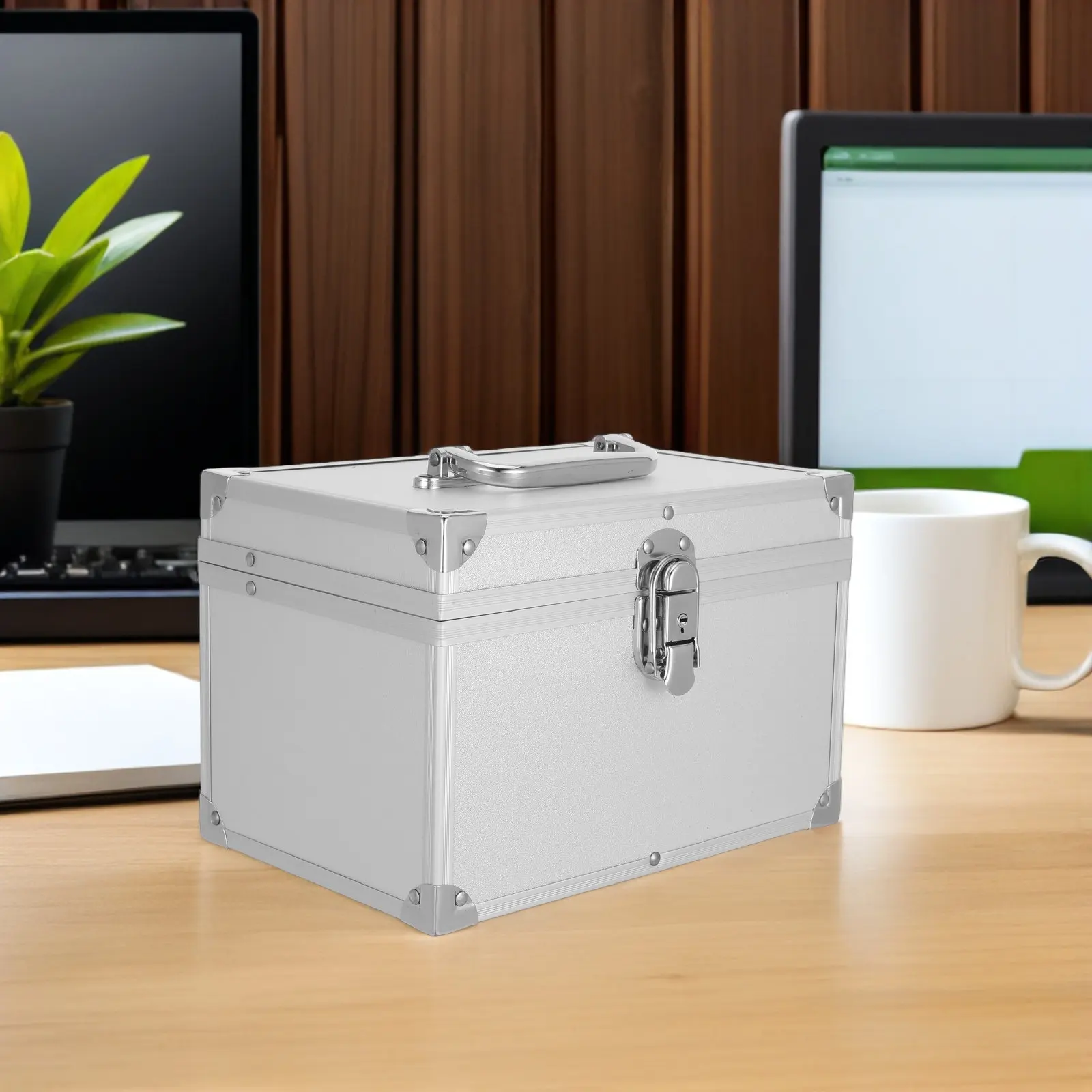 Aluminum Alloy Tool Box 9.45x6.30x6.3 Inch Silver Lockable Spacious Organized Storage Case for Engineers Photographers