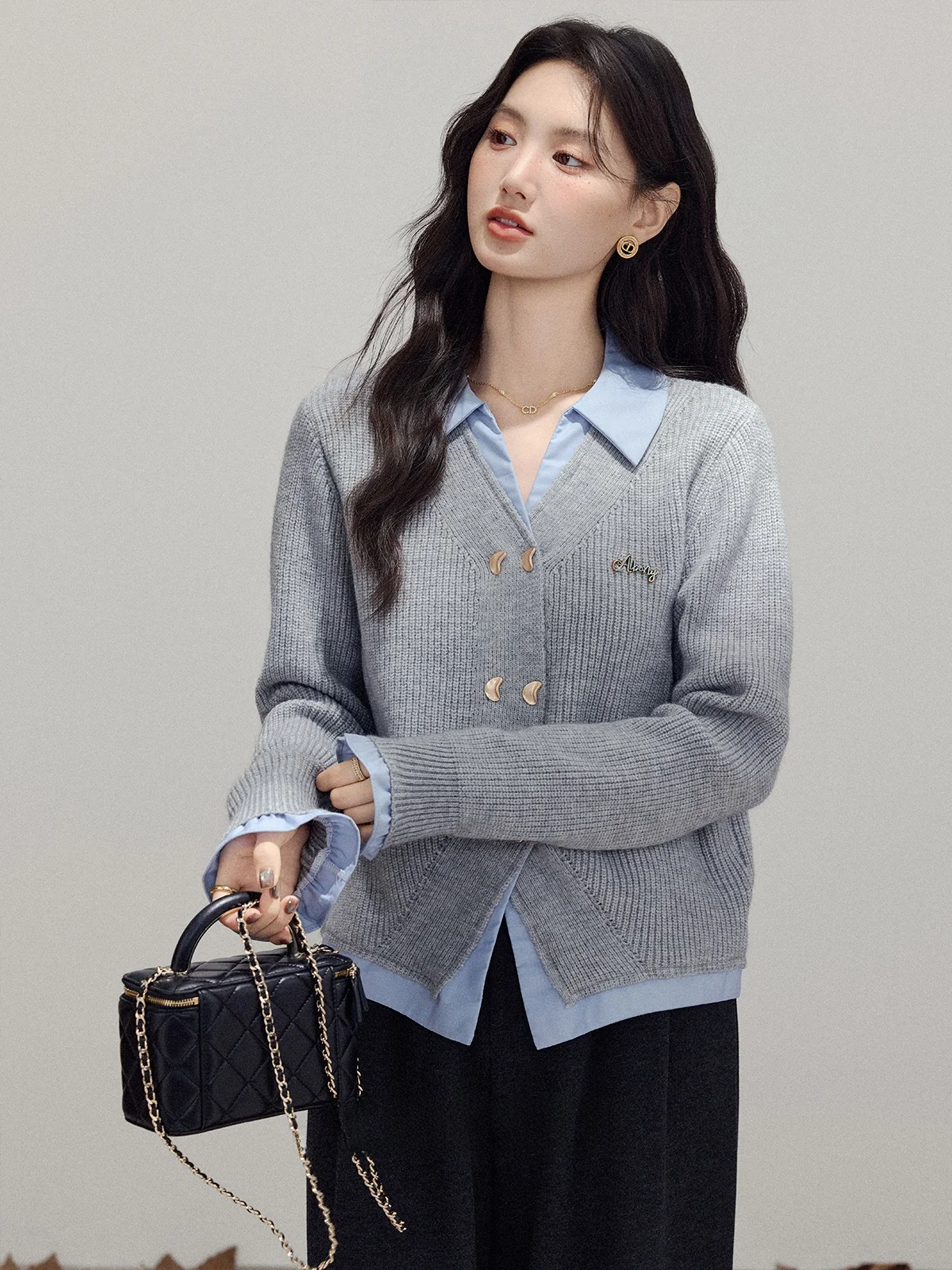 

ay Knitted Open Cardigan Sweater Women's Long Sve Outerwear Autumn Winter New Sle Zhang Qingui Commute Sle Loose Fit