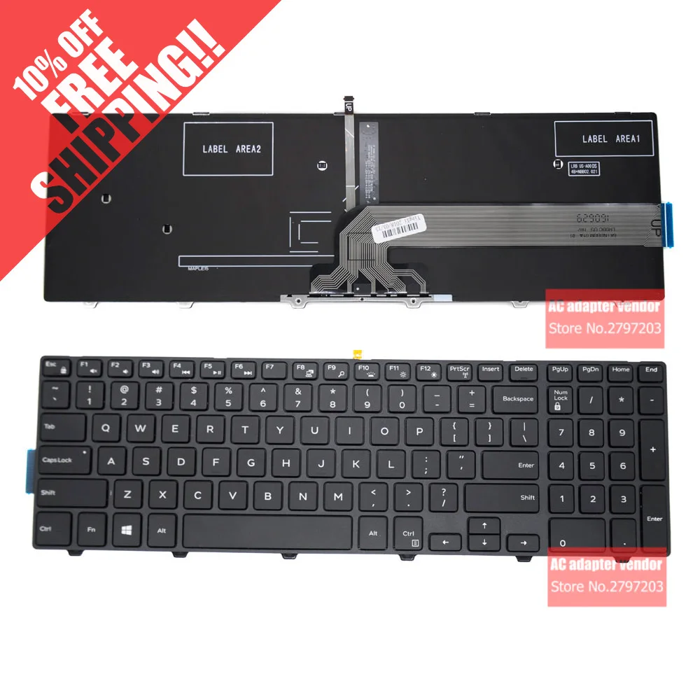 

NEW Replace FOR Dell Inspiron 15 3000 5000 3542 5547 5577 7559 backlight laptop Built-in keyboard