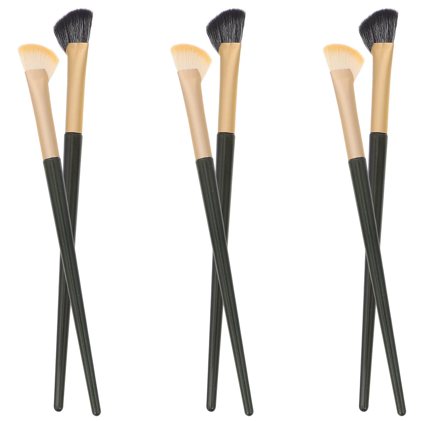 6 stuks neusschaduw schuine concealer en eyelinerborstelset voor nauwkeurige oogmake-up onder de ogen bedekken en wenkbrauwvormen