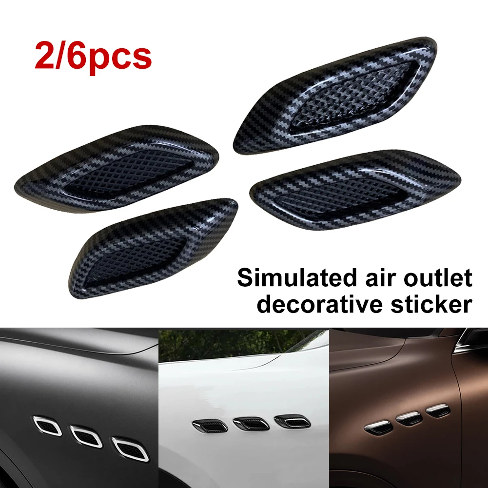 

Car Front Fender Air Vents Trim Decorative Air Intake Sticker Carbon ABS Fiber Bumper Side Vent Decal Spolier Exterior Decor