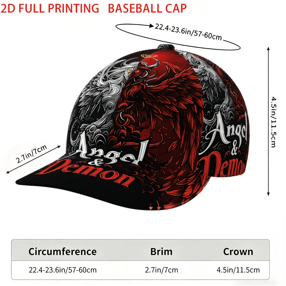 Customization Gorra De Béisbol Para Hombre Con Temática De Ángel Y Demonio - Estilo Retro Ligero Con Cierre De Hebilla, Adecuada