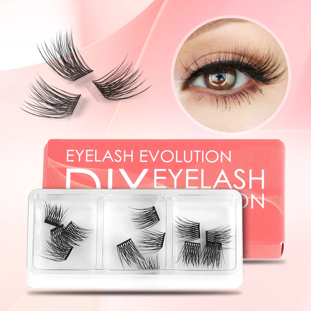 Cluster Lashes DIY Eyelash Extension False Eyelashes 12pcs different lengths Volume Natural Individual Reusable Lashes