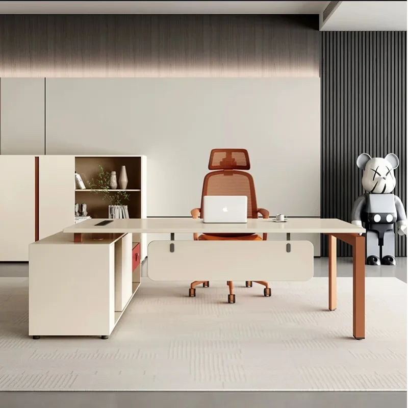 

president table single office furniture, large class table supervisor table, boss office table and chairs 1.6m red copper