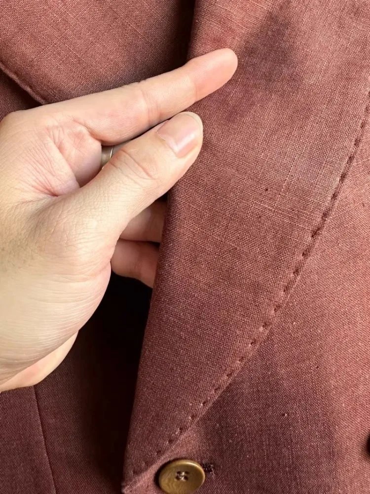 Spring Summer Thin Men Double Breasted Linen Blazers Suits Breathable Fashion Two-Piece Set Casual Full Length Pants Outfits