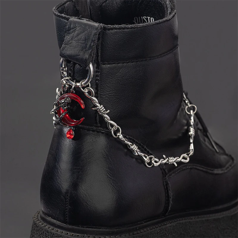 ✰✪1pc Retro Gothic Punk Detachable Double Thorn Shoe Decor C