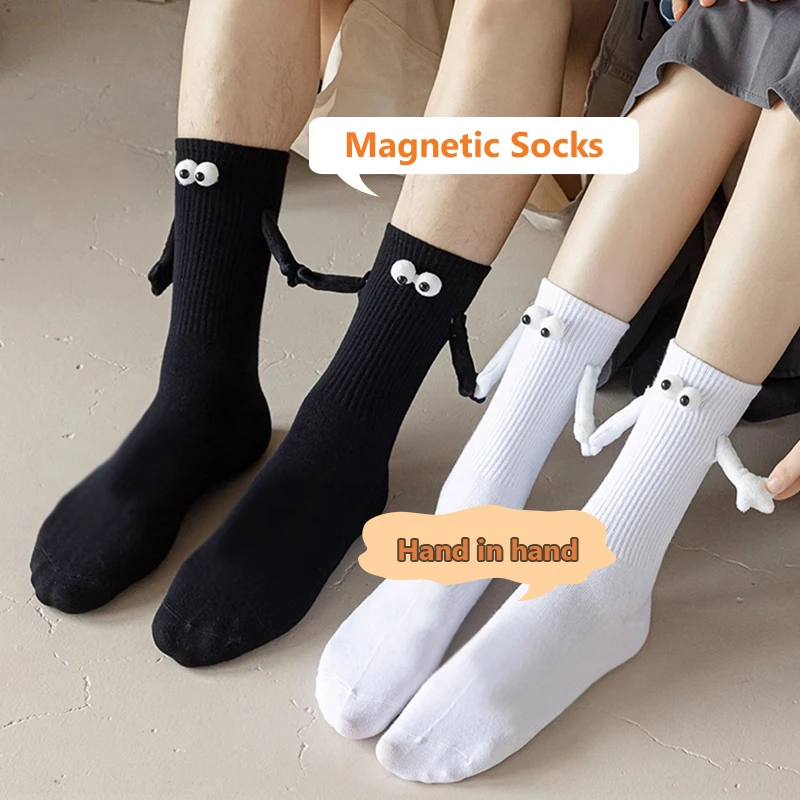 Alobee Pure Cotton Socks Cute Cartoon Summer Dimensional Couple Stockings Fashion Magnetic Suction Holding Socks Mid Tube Socks