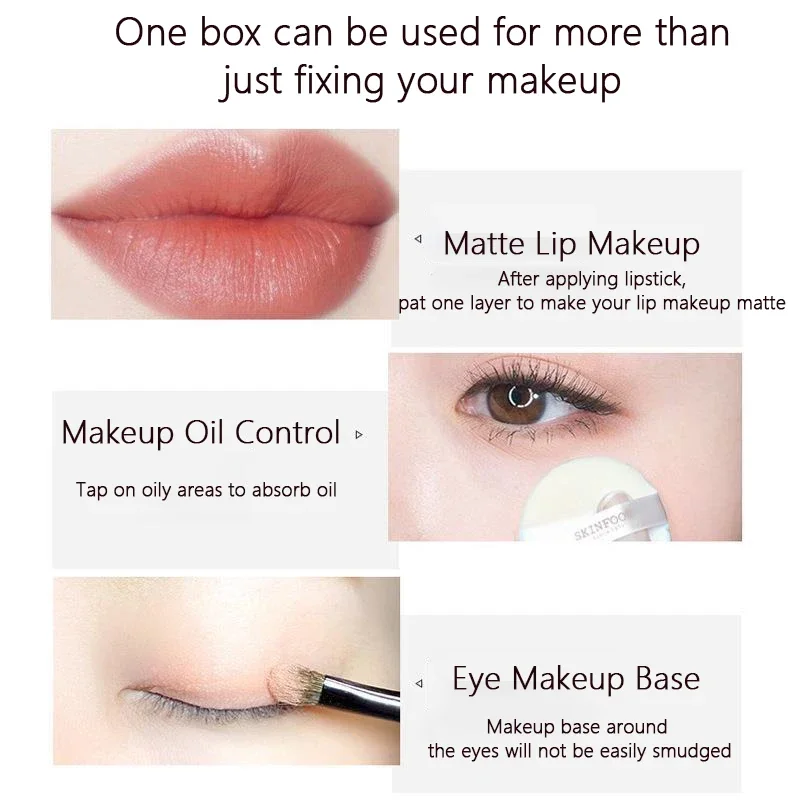 Polvo facial de larga duración con control de aceite resistente al agua con soplo - Polvo fijador de maquillaje para cosméticos de base facial