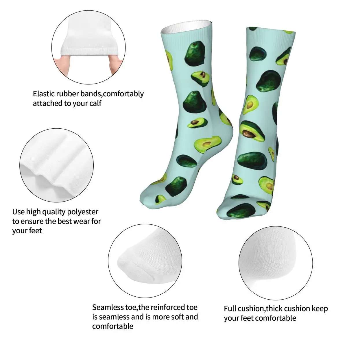 Compression Avocado Pattern Women Socks 2022 Female Tropical Fruit Sports Sock