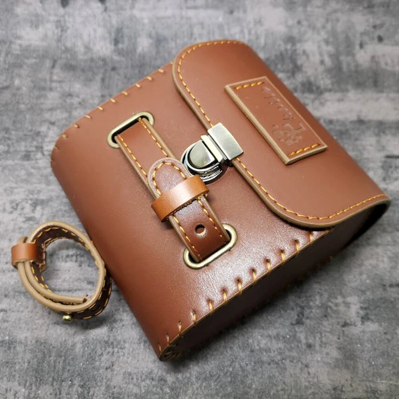 FREE-Q1071 Велосипедные сумки Винтажные кожаные горные дороги Death CoasterTail Bike Коричневый Черный Материал PU