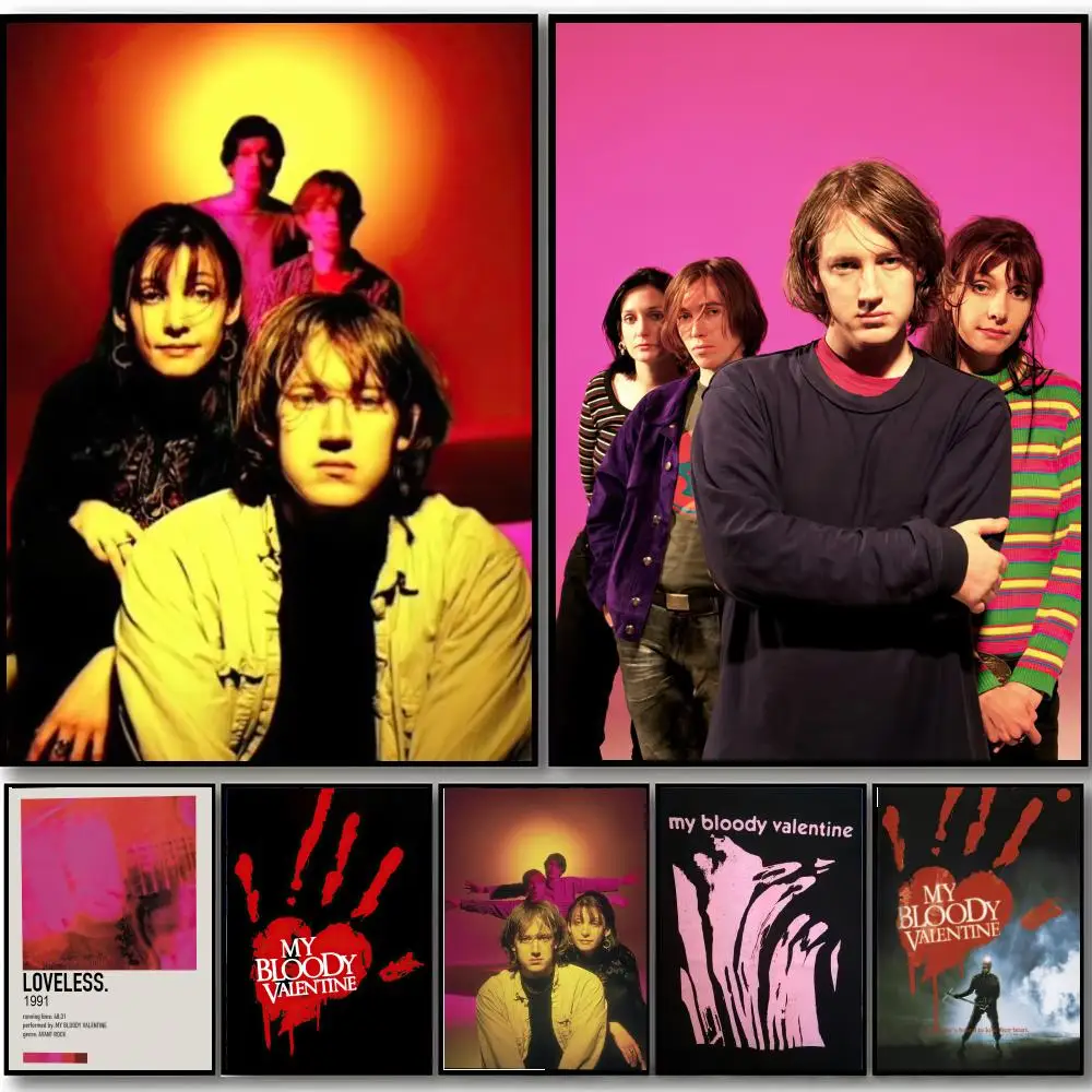 Iconic Shoegaze Band Album Art M-My Bloody Valentine Poster HD art sticky wall waterproof home bedroom bar aesthetic decoration