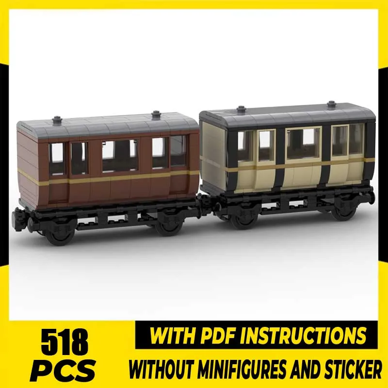 

Moc Building Blocks Small Passenger Cars Model Technology Bricks DIY Railway Train Model Assembly Toys Construstion Gifts