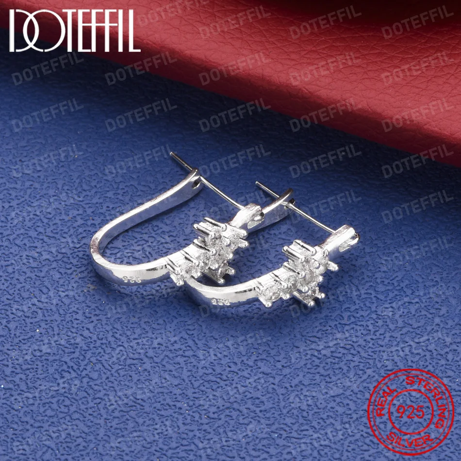 925 Sterling Silber Exquisite Kreuz-Zirkonia-Ohrringe für Damen, Modisches Hochzeits- und Partygeschenk-Schmuckstück