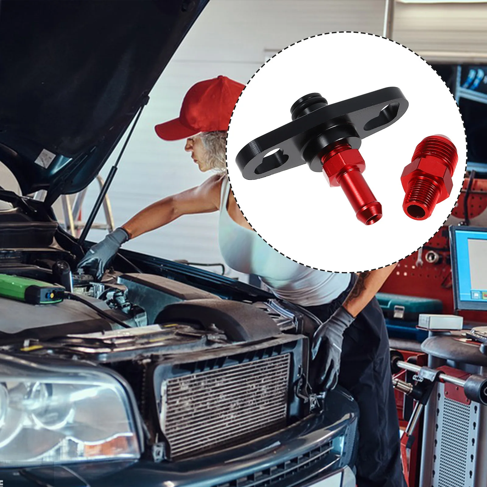 

3pcs Pressure Regulator Base Automotive Fuel Rail Adapter Durable Car Fuel Rail Fittings Replacement For Old Damaged Regulator