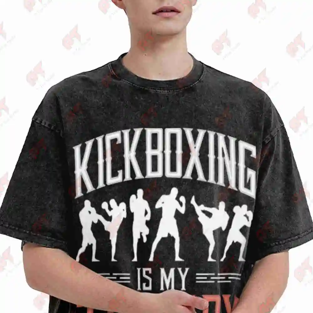 Kickboxing Is My Relax Vintage Washed Tee Pure Cotton T-Shirt
