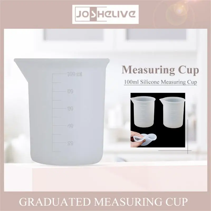 With Scale Convenient Cooking Durable Portable Home Silicone Health Security Wear Resistance Kitchen 100ml Simple Transparent