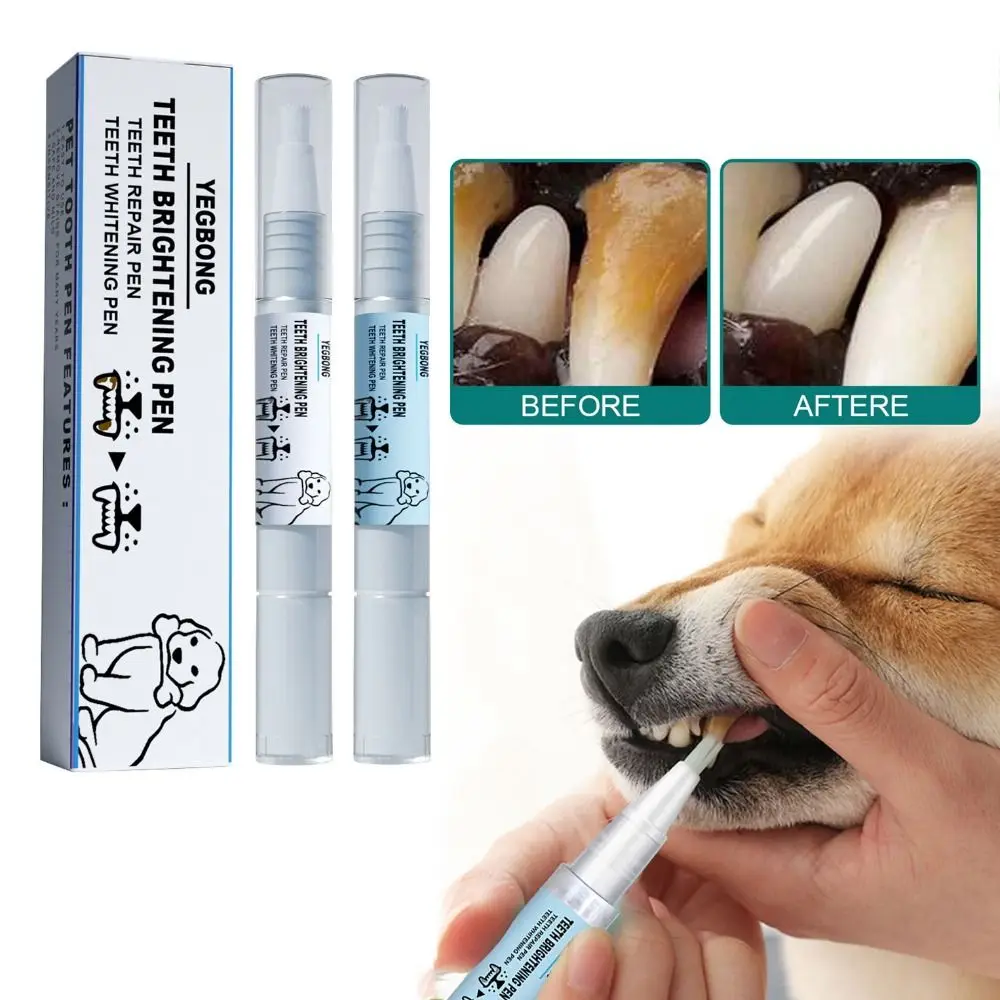 2pcs/set Pets Teeth Cleaning Pen Dogs Cats Tartar Remover Stones Scraper Cleaning Tools Remove Teeth Stains Gel Pet Oral Care