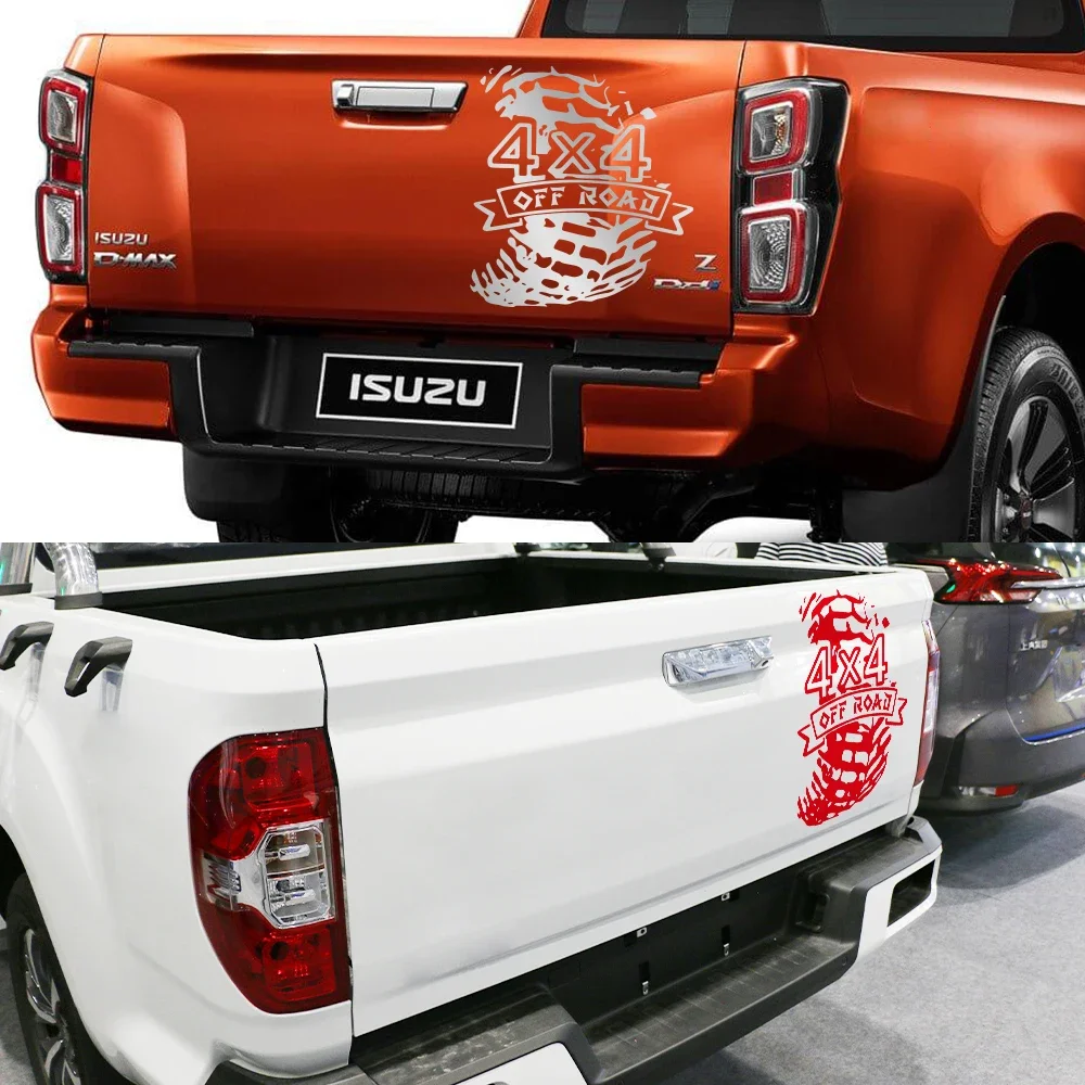 مسار إطارات السيارة 4x4 على الطرق الوعرة ملصق الديكور لفورد F150 رينجر شيفروليه سيلفرادو دودج رام ايسوزو Dmax بيك اب الباب الخلفي #4