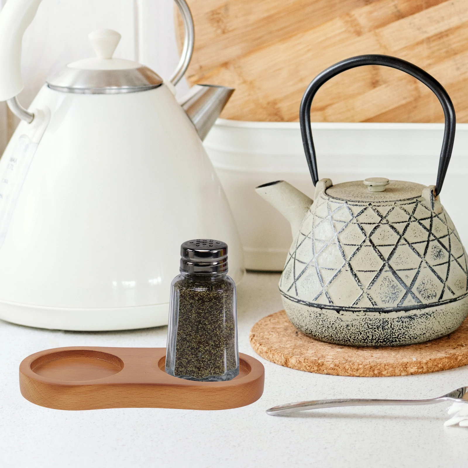 

Pepper Sauce Bottle Coaster Tray Wood Trays Home Decor Coasters Dining Table Accessories Kitchen Base
