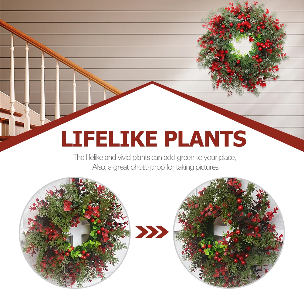 

2 Pcs Christmas Wreath Door Decoration Solar Lights for outside Decorative Led Patio Outdoor Accessories