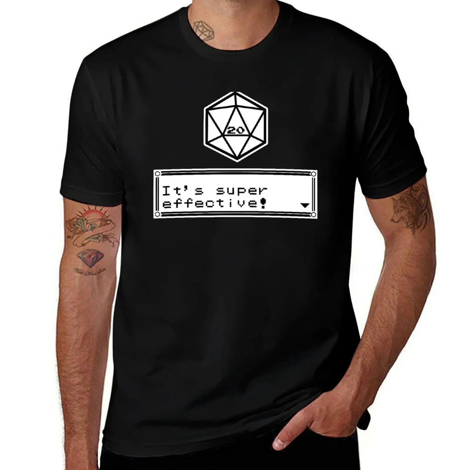 

D20 - It's Super Effective! T-Shirt t shirts for man pack white cotton tshirt 100% t shirt man cotton T-Shirt