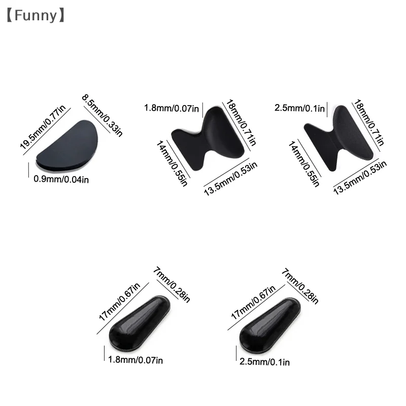 maveraFunny 5 paia di occhiali da vista naselli antiscivolo occhiali in silicone morbido porta naso occhiali di lunga durata supporto per il naso