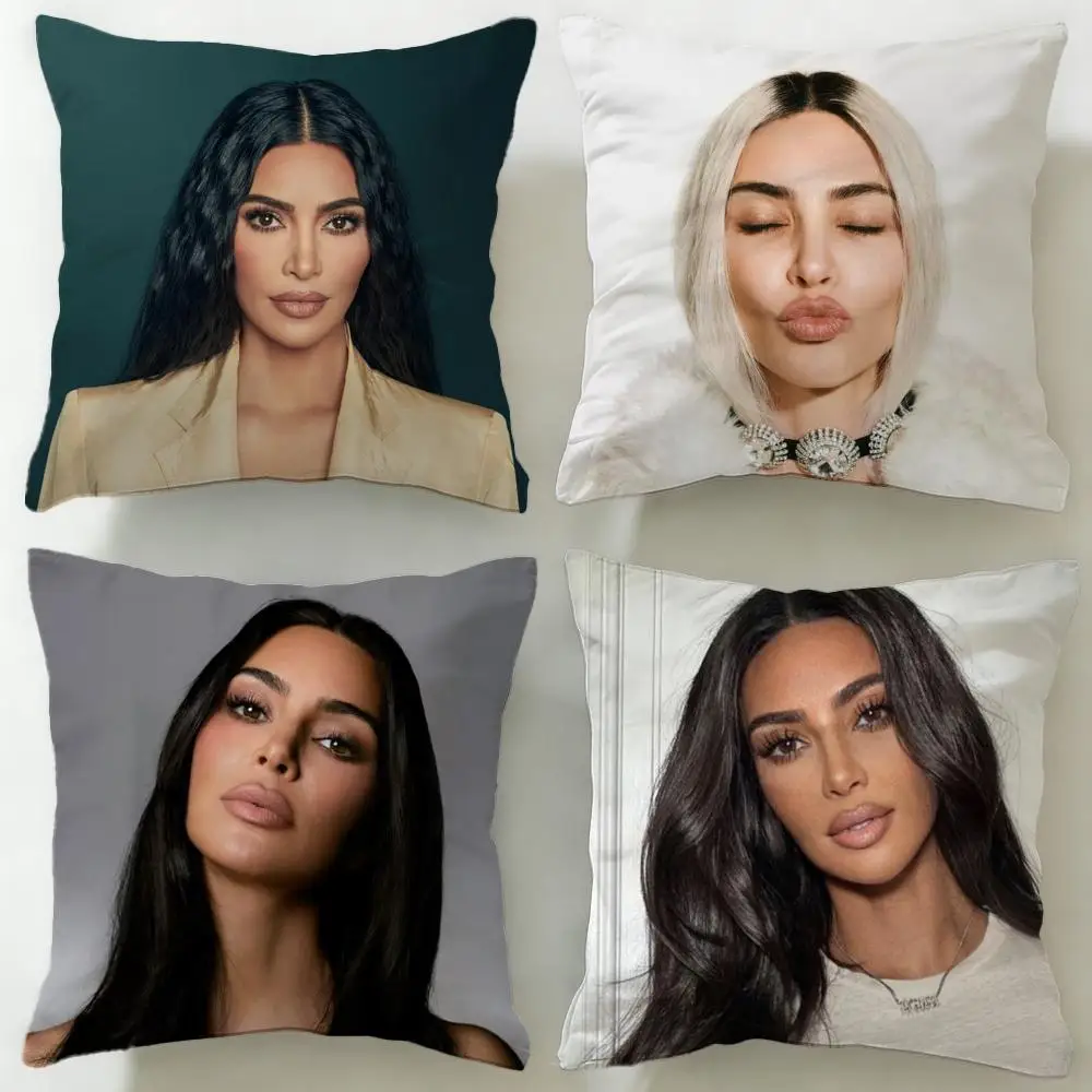 popular celebrity Kim Kardashian Cushion Cover Soft & Easy-W