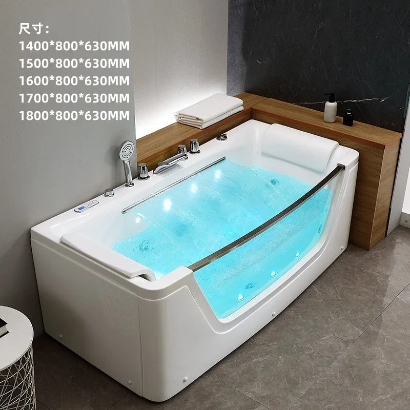 Jingying Home Adult Small Apartment Acrylic Massage Whirlpool Smart Heating Bathtub 1.4 1.8 Meter
