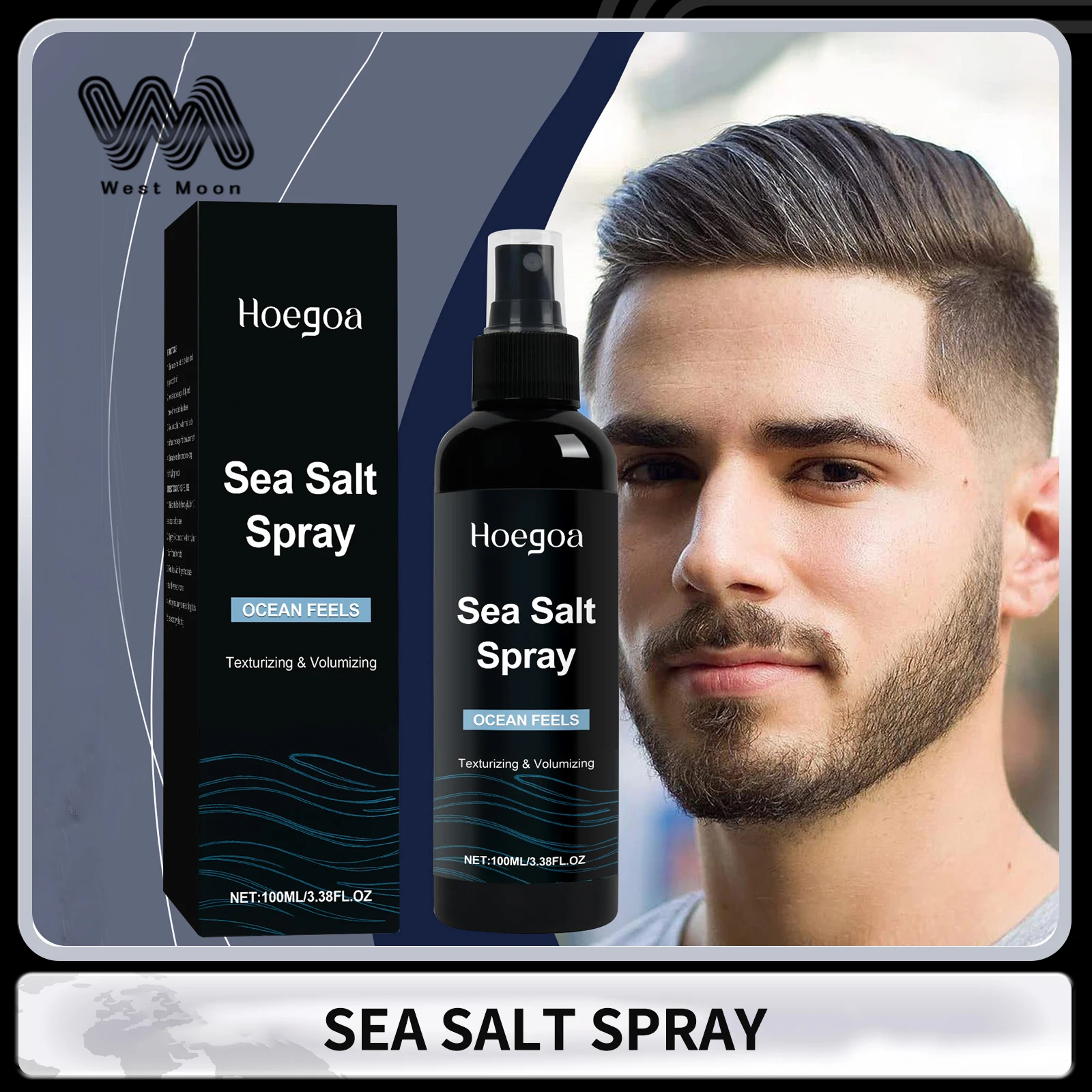 

Sea Salt Hair Styling Spray for Men Long Lasting Fluffiness Styling Hair Volumizing Reduce Dryness Non Greasy Hair Styling Spray