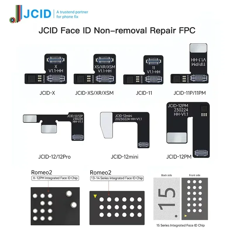 جديد JCID JC العلامة الوجه id الكابلات المرنة آيفون X XR XS 11 12 13 14 برو ماكس JC Romeo1/2 نقطة مصفوفة إصلاح قراءة وكتابة البيانات