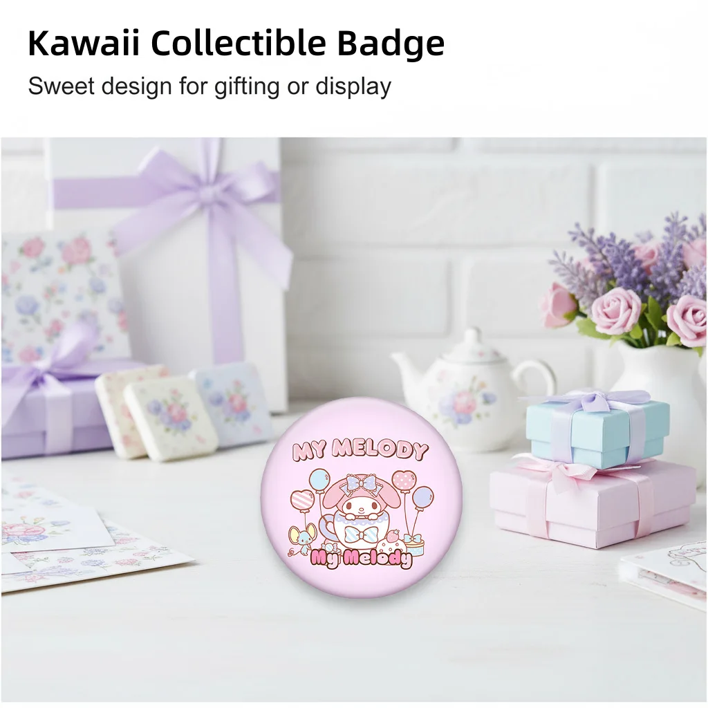 Leuke Hello Kitty Knop Metalen Pinnen Handgemaakte Blik Broche Cartoon Kuromi Cinnamoroll Figuur Cosplay Badge Rugzak Accessoires