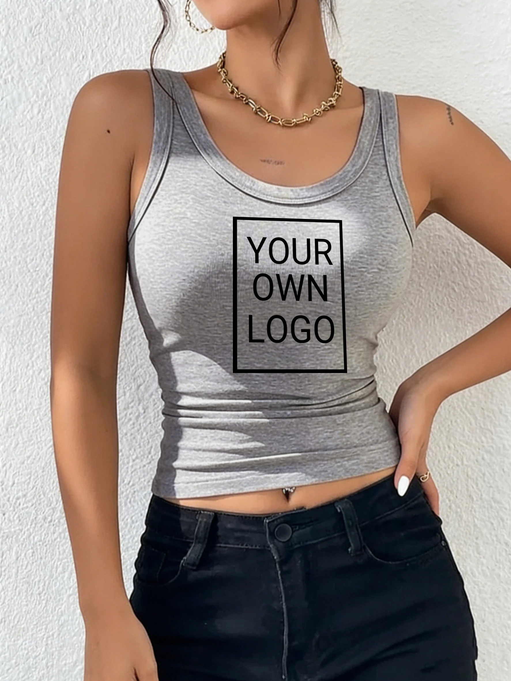 Customize Pattern Personalized Women Vest Summer Trendy Sleeveless Camisole Casual Vacation singlet Breathable Cotton Tank Tops