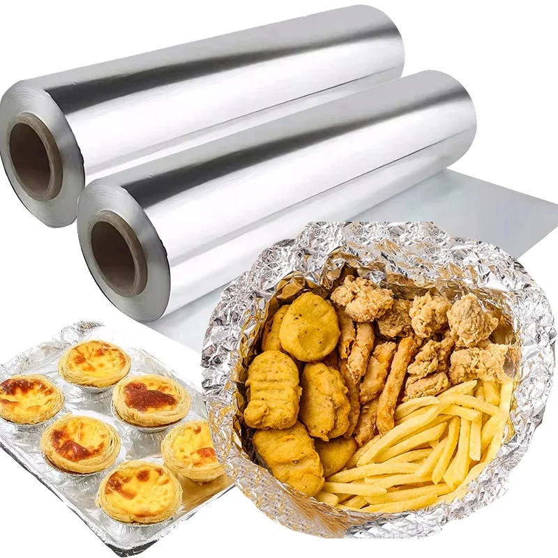 2PCS Disposable Tin Foil Paper Roll Oil Resistant Non Stick  Aluminum Foil Roll Food Grade Wrapping Paper Barbecue Baking