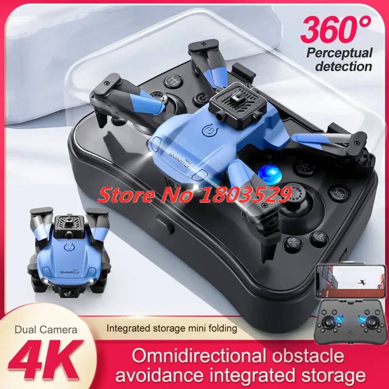 Mini Pocket Drone Foldable 4K HD Camera RC Quadcopter Obstacle Avoidance Helicopter Rechargeable Remote Control Aircraft Gift To