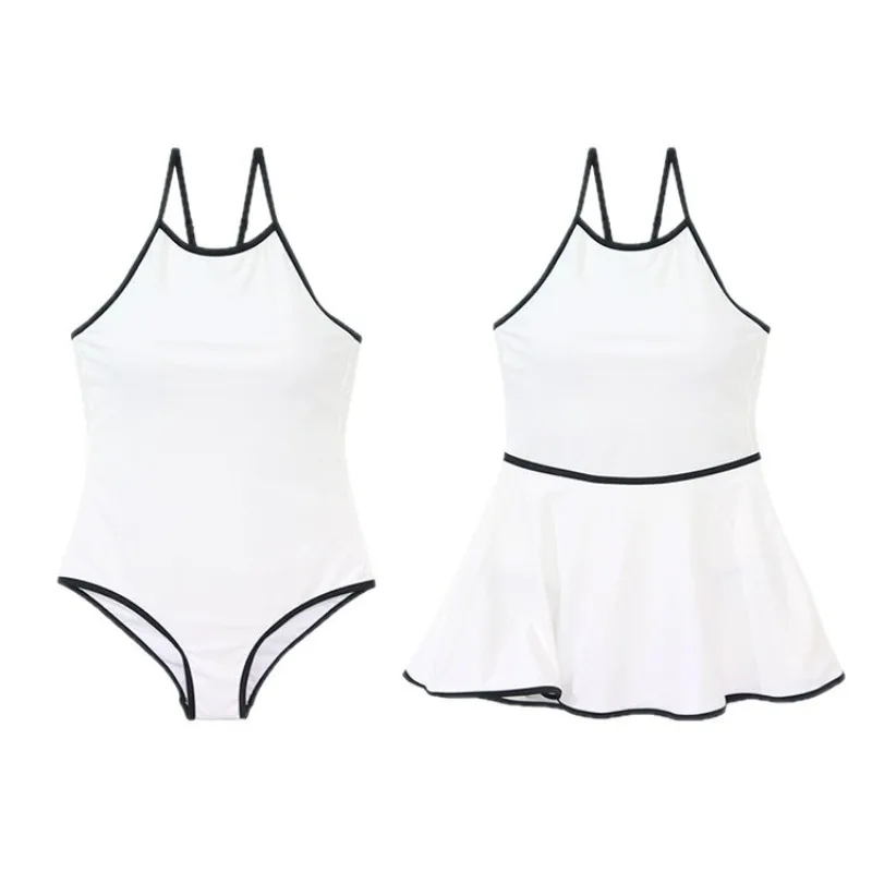 

Sexy Backless One-Piece Swimsuit, Summer New Women's High-End Solid Color Tummy Control Slimming Modest Swimwear for Hot Springs
