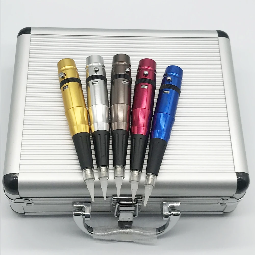 5 colors Universal Tattoo Permanent Makeup Eyebrow Machine pen Rotary 35000r  eyebrow lip Tattoo Machine With toolbox