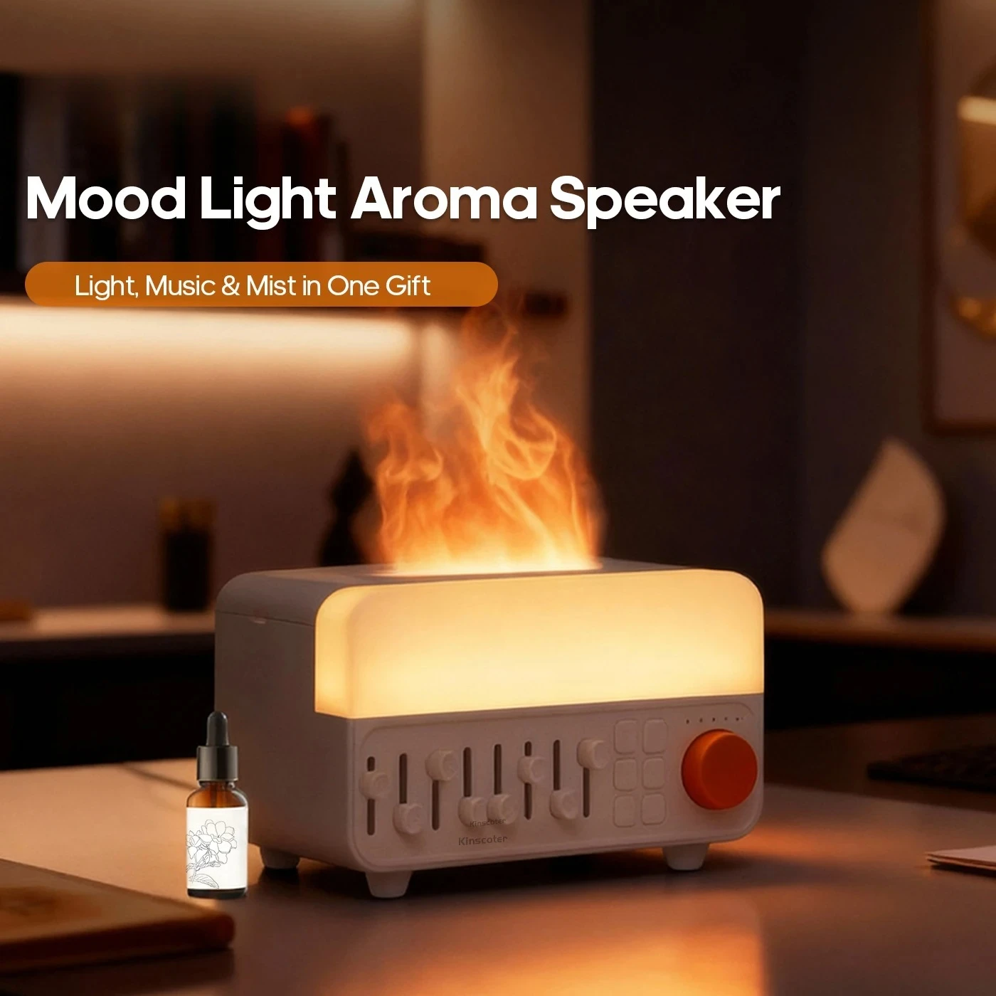 2026 New Upgrade New Mood Light Aroma Diffuser 150ml Speaker White Noise Machine Humidifier 8 Natural Sounds Music