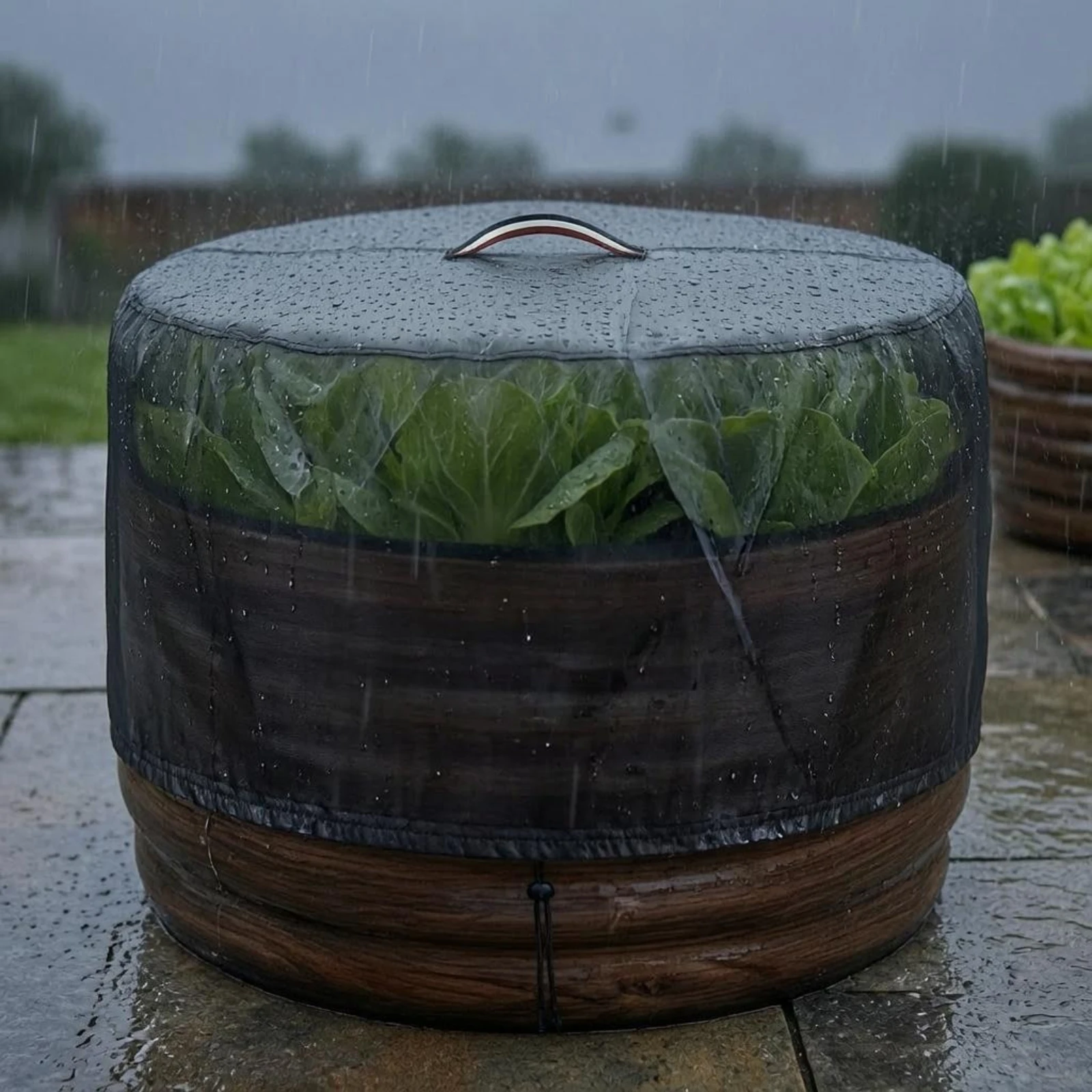Raised Bed Cover Fitted Top Material Garden Cover Round Semi-Transparent