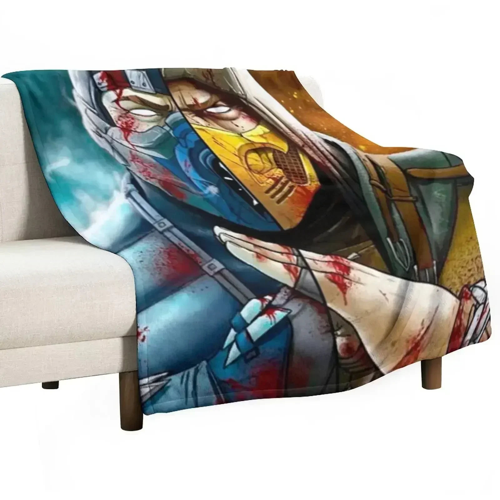 

Mortal Kombat Mortal Enemy Throw Blanket Stuffeds Single Sofa Throw Blankets For Sofa Thin Camping Flannel Blankets