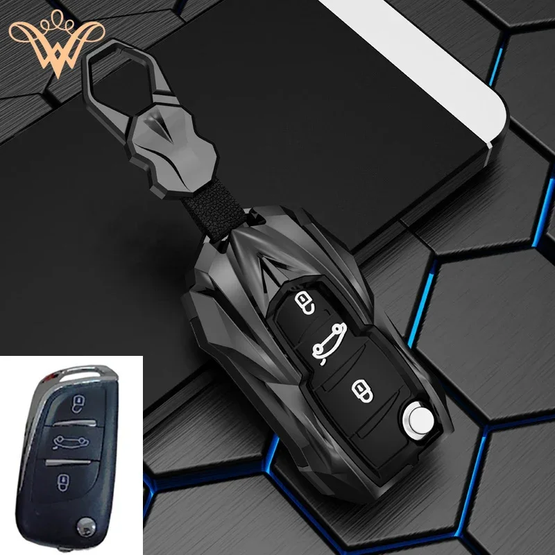 

Zinc Alloy Car Flip Key Case Cover Shell Fob For Peugeot 306 407 807 For Citroen C1 C2 C3 C4 C5 DS3 DS4 DS5 DS6 Protector Access