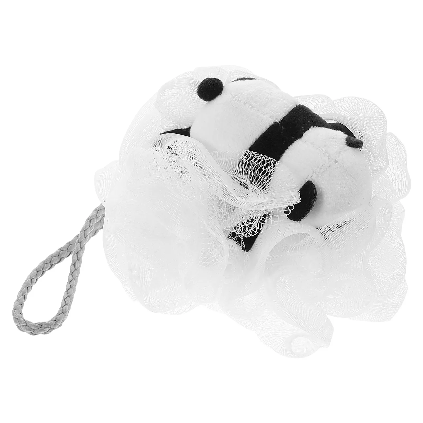 

Soft Panda Bath Loofah Shower Pouf Gentle Exfoliating Mesh Bath Wash Cloth Body Scrub for Wash Cloths