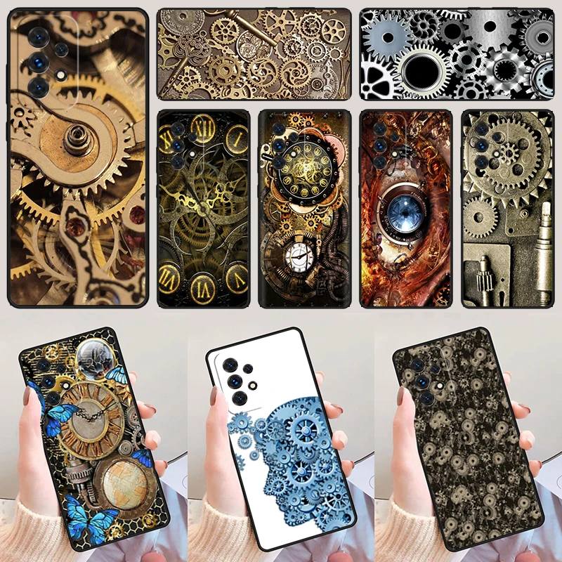 Steampunk Gear Mechanical phone case For Samsung Galaxy A42 A31 A40 A51 A71 A32 A80 A91 A52 A72 A20e A21S A50 A70 A11 A12 Cover