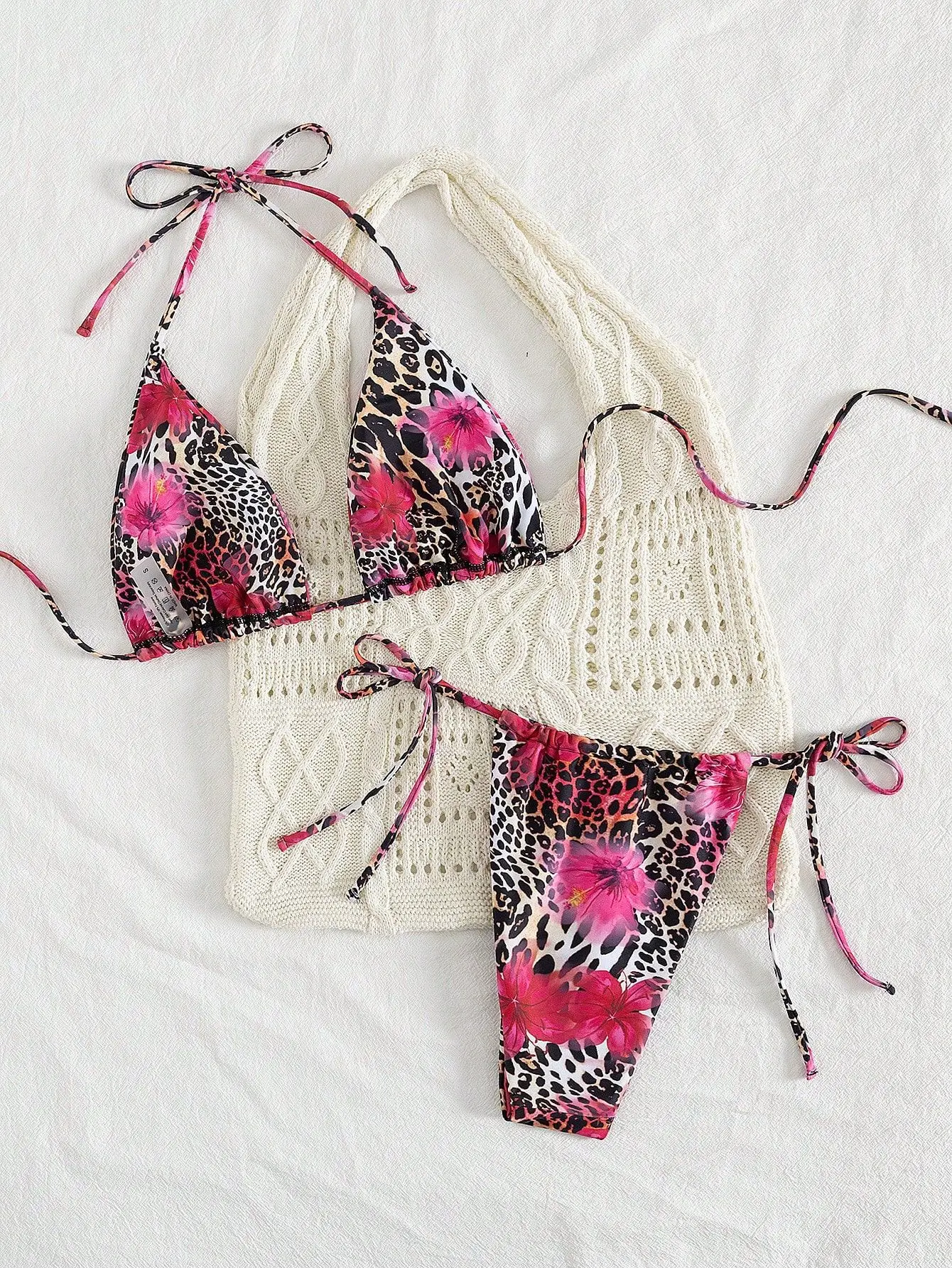 

Соблазнительное бикини треугольного кроя с завязками на шее и регулируемыми боковыми завязками, летний пляжный купальник для курортов